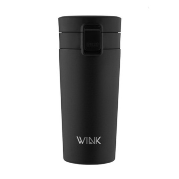 WINK Bottle, Kubek termiczny BLACK, bez BPA, 370 ml