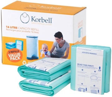 KORBELL WORKI WKŁADY NA PIELUCHY DO KOSZA 16L 3PAK