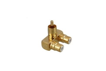 Adapter wtyk RCA -2 x gniazdo RCA złoty Vitalco