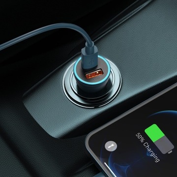 БЛОК ПИТАНИЯ АВТОМОБИЛЬНОГО ЗАРЯДНОГО УСТРОЙСТВА BASEUS 1X USB-C USB-A QC 4.0 PD 40 Вт