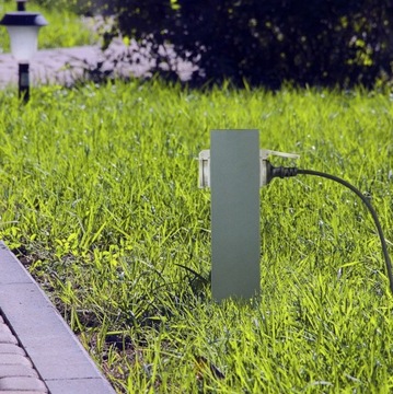 Садовый столб 2 розетки 30см графит IP44