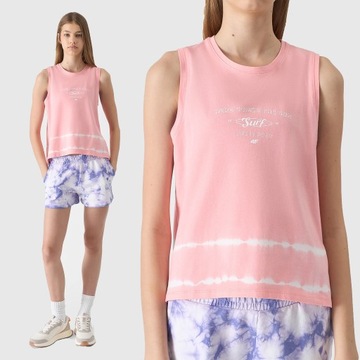 T-SHIRT DZIEWCZĘCY 4F TOP KOSZULKA DZIECIĘCA Z NADRUKIEM SS24