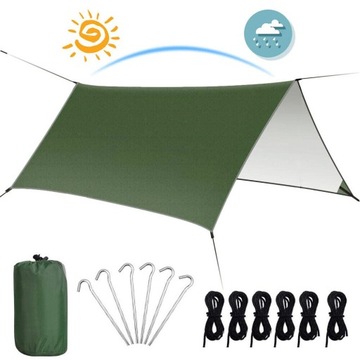 NEO PLANDEKA BIWAKOWA TARP TURYSTYCZNY WODOODPORNY 300x300 cm 210T ANTY-UV