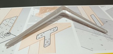 КРОНШТЕЙН КРОНШТЕЙН УГЛОВОЙ ОПОРЫ ПОЛКА К ПОЛКЕ БЕЛЫЙ МЕТАЛЛ 250х200 ММ