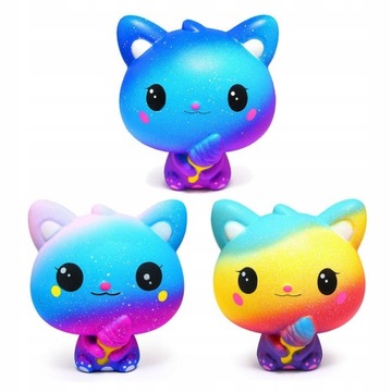 3Pcs Ice Cream Cat Squishy Sensory toys dla dzieci
