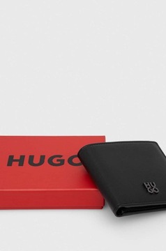 HUGO portfel skórzany męski kolor czarny 50504032