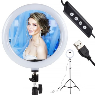 LAMPA PIERŚCIENIOWA LED RING MAKIJAŻ STATYW SELFIE