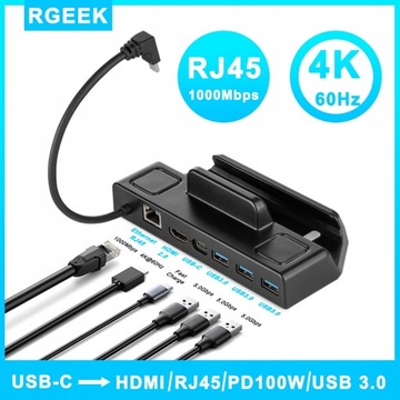 Stacja dokująca 6 w 1 4K HDMI Steam Deck USB C