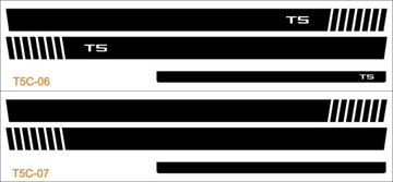 Наклейки с длинными боковыми полосами на VW Caravelle T5