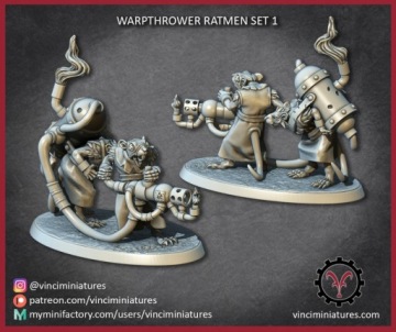Warpthrower Ratmen #1 - Vinciminiatures - Druk 3D