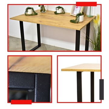 NOGI METALOWE DO STOŁU BIURKA 40x72 CM CZARNE 6x2 CM LOFT INDUSTRIAL 1 SZT