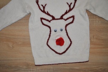 PRIMARK świąteczny sweterek RENIFEREK r. S 36 BDB
