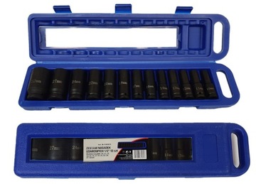 NASADKI UDAROWE 1/2'' DŁUGIE ZESTAW 10-32MM 13EL