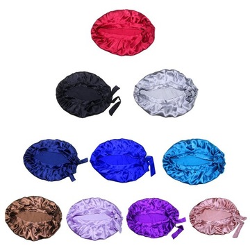 Шелковая женская кепка с бантом для сна, черная