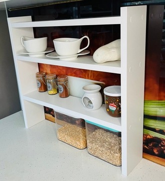 PÓŁKA KUCHENNA STOJĄCA ORGANIZER REGAŁ NA BLAT BIAŁA