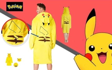 ЗАБАВНЫЙ БАННЫЙ ХАЛАТ ПОКЕМОН ДЛЯ ВЗРОСЛЫХ БАННЫЙ ХАЛАТ ПИКАЧУ С КАПЮШОНОМ И УШАМИ XL