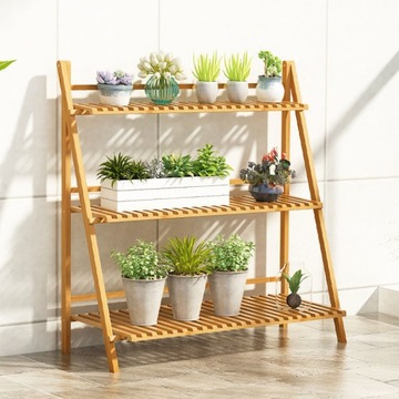 ПОДСТАВКА ДЛЯ ЦВЕТОВ ДЕРЕВЯННАЯ БАМБУКОВАЯ ПОЛКА ДЛЯ ЦВЕТОВ LOFT ПРОМЫШЛЕННАЯ ПОДСТАВКА