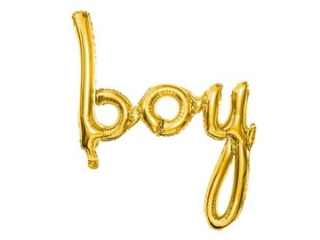 Balon foliowy Boy - złoty, 67 x 29 cm