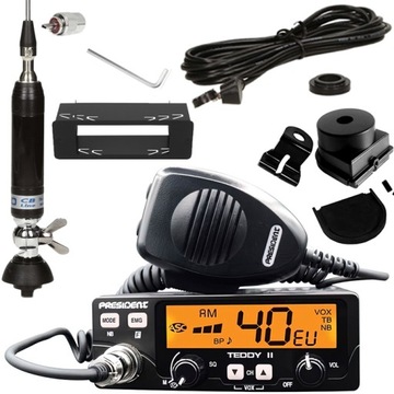 CB RADIO PRESIDENT TEDDY II ASC Antena Sirio BUS