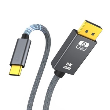 KABEL USB C - DISPLAYPORT 1.4 ADAPTE DP 8K 4K120HZ