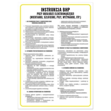 INSTRUKCJA BHP PRZY OBSŁUDZE ELEKTRONARZĘDZI INSTRUKCJA OBSŁUGI PCV 24,5x35