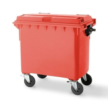 Kontener na odpady komunalne WEBER 660 l - Czerwony