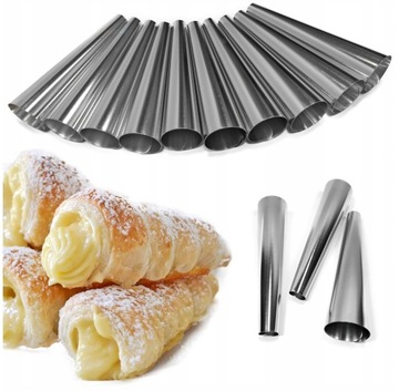 RURKI FOREMKI DO RUREK CIAST Z KREMEM 10 szt DUŻE XL 12 cm