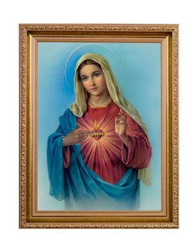 Obraz w złotej ramie Serce Maryi Matka Boska