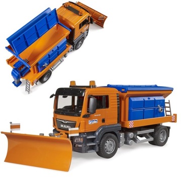 Bruder 03785 Man TGS solarka z pługiem PIASKARKA