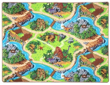 DYWAN DZIECIĘCY MATA DINOZAURY DINO ULICE 80x120