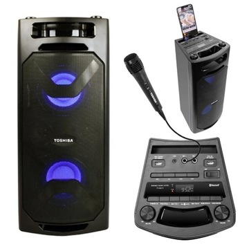 TOSHIBA GŁOŚNIK BEZPRZEWODOWY PRZENOŚNY BLUETOOTH KARAOKE Z MIKROFONEM 60W