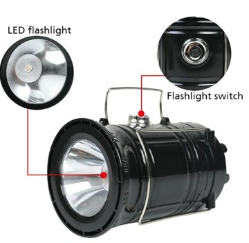 СОЛНЕЧНАЯ МНОГОФУНКЦИОНАЛЬНАЯ USB СВЕТОДИОДНАЯ АККУМУЛЯТОРНАЯ ЛАМПА для выживания в кемпинге