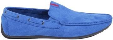 МУЖСКИЕ МОКАСИНЫ СЛИПОНЫ, СИНЯЯ ЗАМША ВАСИЛЬКА