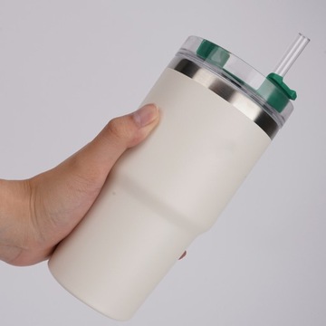 ВАКУУМНАЯ КРУЖКА ИЗ НЕРЖАВЕЮЩЕЙ СТАЛИ С СОЛОМОЙ ДЛЯ АВТОМОБИЛЯ