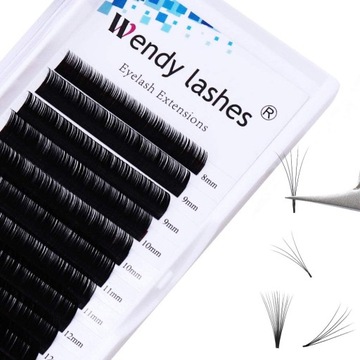 Wendy Lashes sztuczne rzęsy objętość przedłużanie 8mm-14mm czarne
