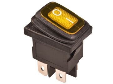 Przełącznik mały 230V SW-KCD6-AC żółty
