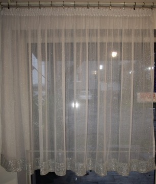 ШТОРА КАК МОРОЗ, маркизет RASHEL, КОРОТКИЕ пришитые стразы