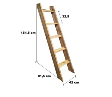 деревянная лестница с 5 ступенями, пропитанная