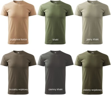 koszulki wojskowe pod mundur 4XL mix kolorów cieńsze PREMIUM zestaw 6 szt