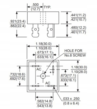 Мостовой выпрямитель 400В 35А KBPC3504