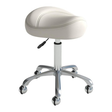 Taboret siodłowy ergonomiczny stołek do pracy kreślarskiej, masażysta do laboratorium, biały