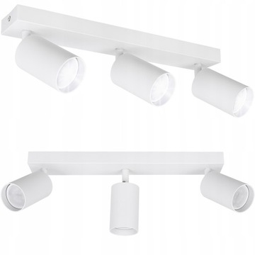 Kinkiet sufitowy lampa spot oprawa halogenowa 3x GU10 LED biała NATYNKOWA