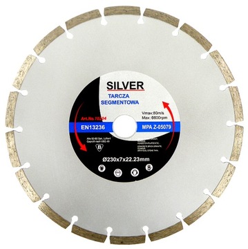 TARCZA DIAMENTOWA SEGMENTOWA 230 x 22,2,SILVER