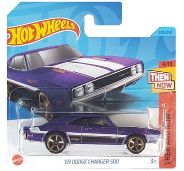 Hot Wheels '69 Dodge Charger 500 Then And Now 8/10 1:64 fioletowy