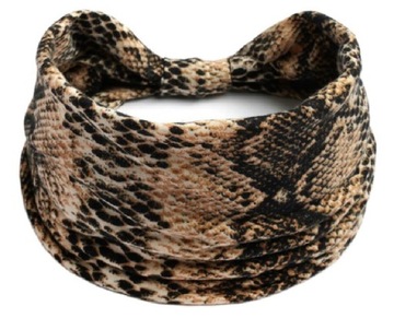 OPASKA DO WŁOSÓW NA GŁOWĘ SZEROKA TURBAN SKÓRA WĄŻ