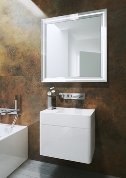 Lustro w podświetlonej ramce LED wymiar 90 x 75 cm