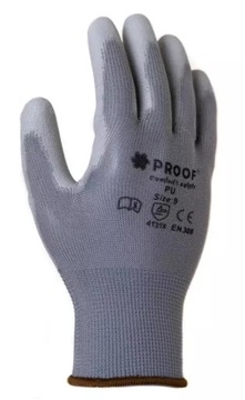 RĘKAWICE ROBOCZE SZARE RĘKAWICZKI PROOF 8-10 par