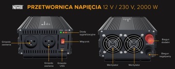 Преобразователь напряжения Newell 12 В/230 В, 4000 Вт