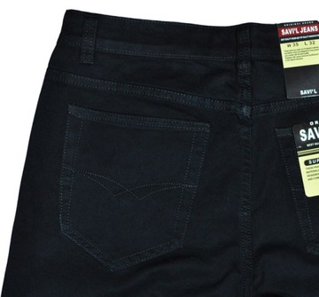 Spodnie męskie jeans Savil TA510 czarne L36 pas 90 cm 34/36