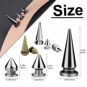 Dailylike 30 шт. заклепки в стиле панк, конусные шпильки и шипы для одежды с отверткой